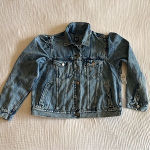 GAP Puff Sleeve Icon Denim Jacket with Washwell